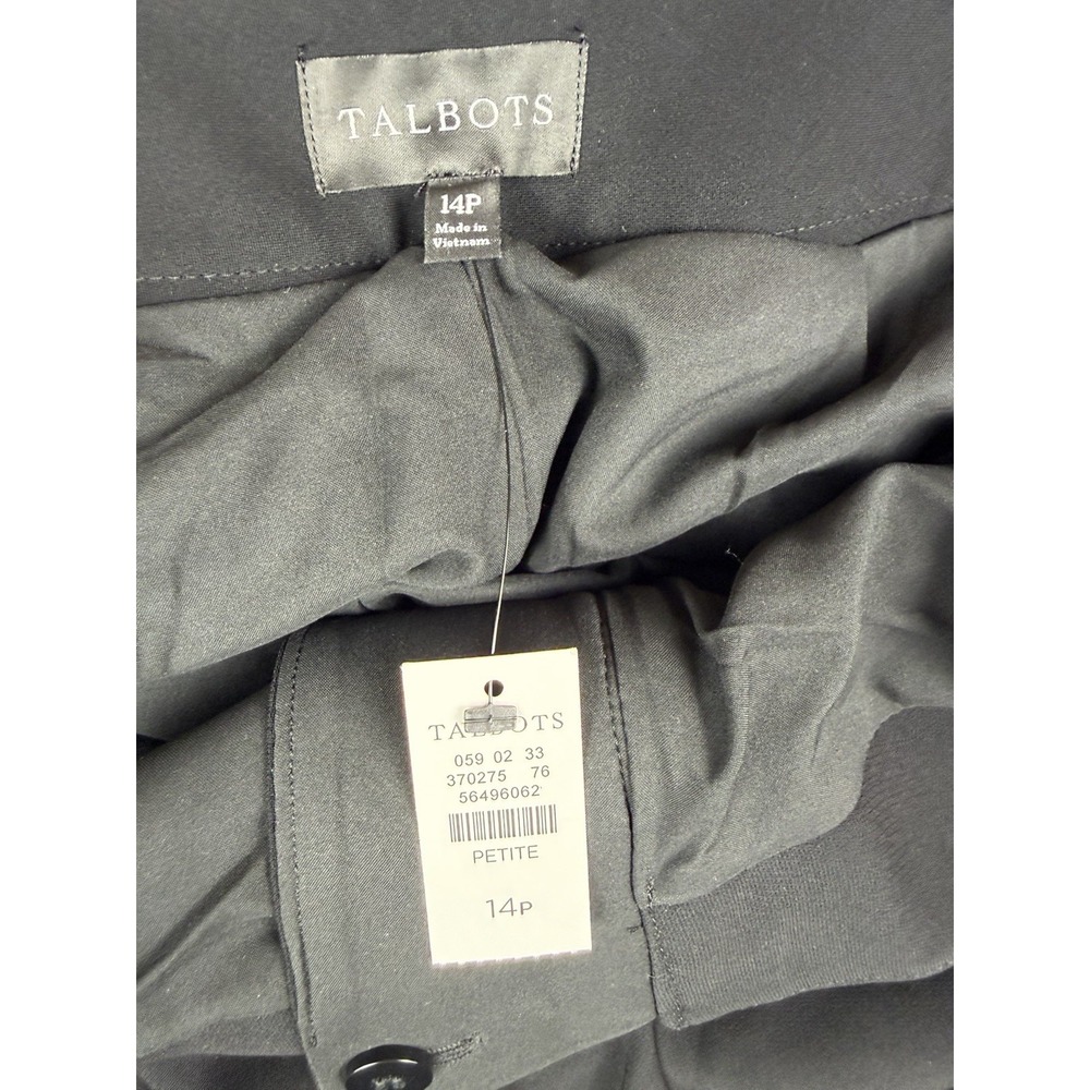 TALBOTS women's size 14p dress pants signature trousers, black NWT $129